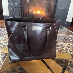 DKNY Burgundy Saffiano Leather Tote Bag & Pouch Large - Only used twice